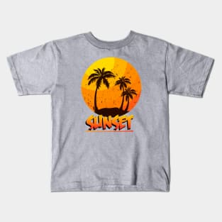 Sunset Palm Tree Kids T-Shirt